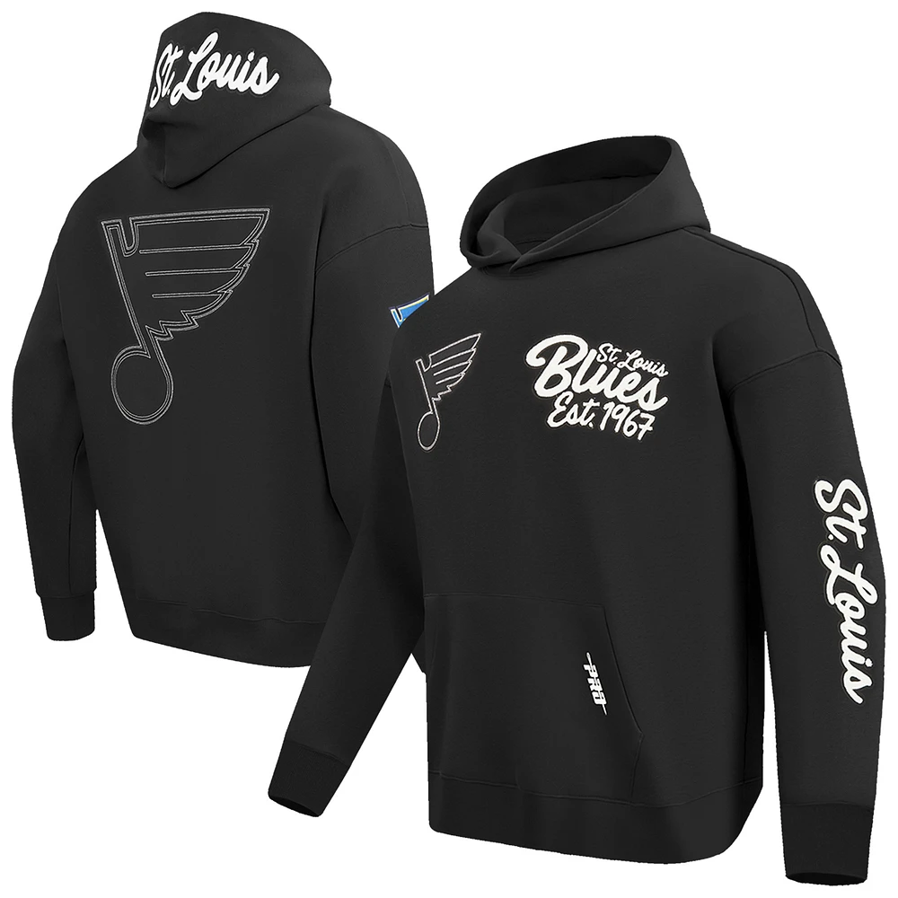 Men's Pro Standard Black St. Louis Blues Paint the City Pullover Hoodie