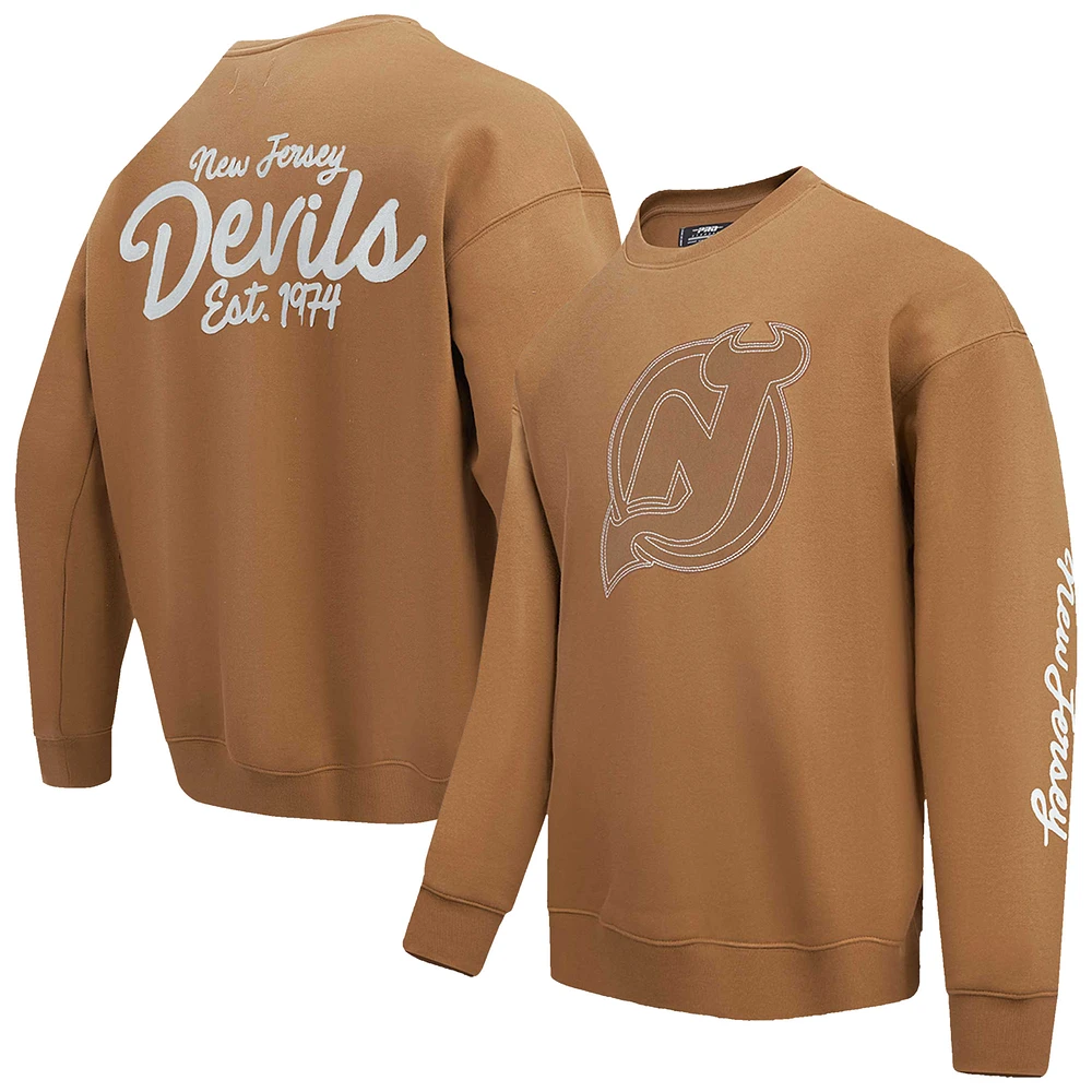 Men's Pro Standard Brown New Jersey Devils Paint the City Pullover Sweatshirt