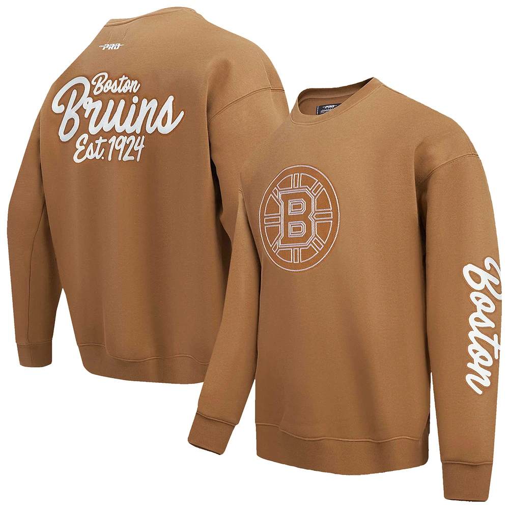 Men's Pro Standard Brown Boston Bruins Paint the City Pullover Sweatshirt