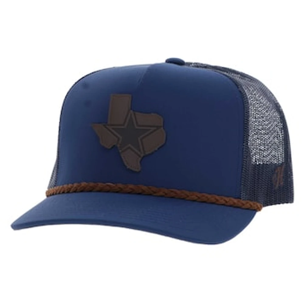 Men's HOOey Navy Dallas Cowboys State Patch Rope Trucker Adjustable Hat