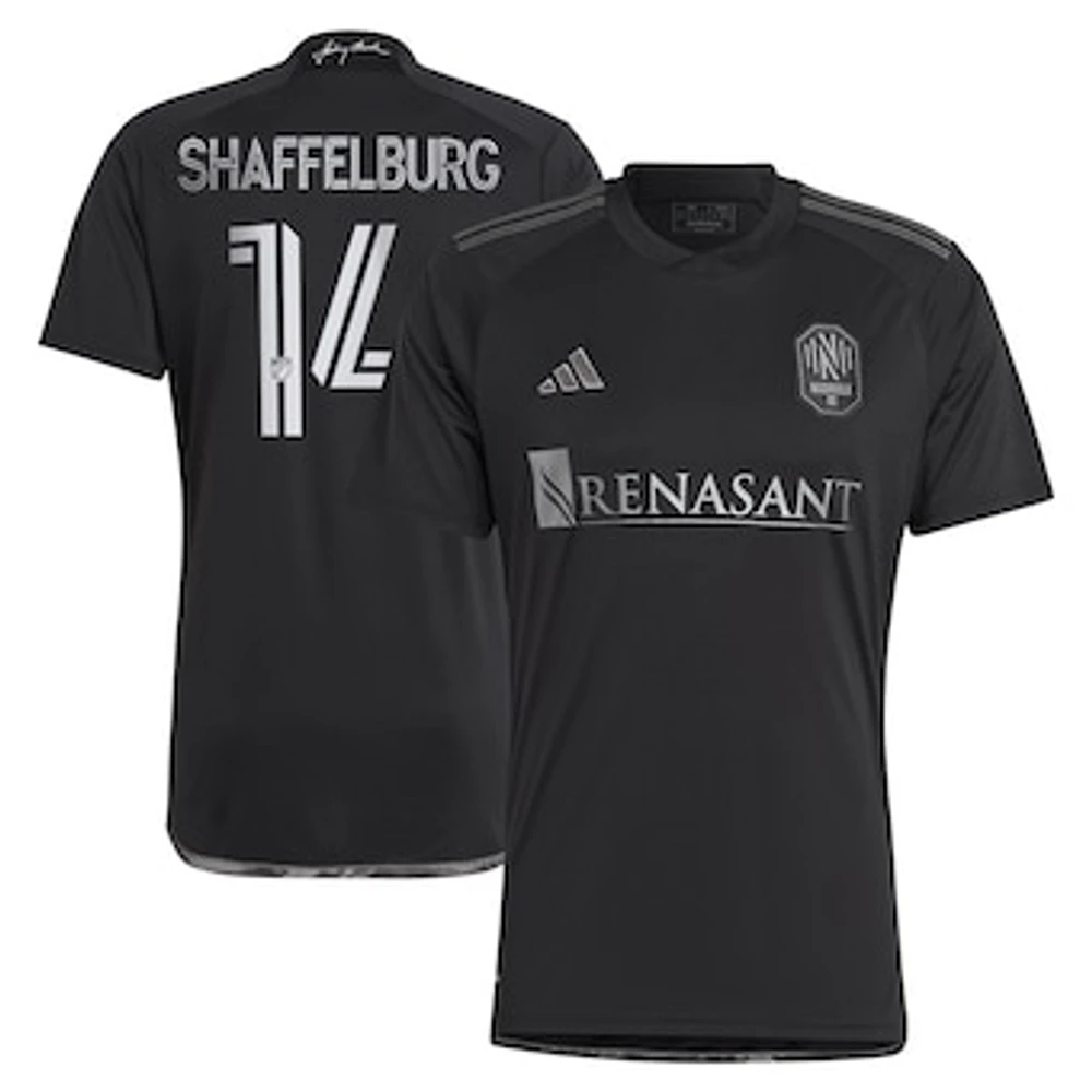 Men's adidas Jacob Shaffelburg Black Nashville SC 2024 Man In Black Kit Replica Player Jersey