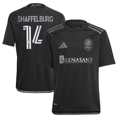 Youth adidas Jacob Shaffelburg Black Nashville SC 2024 Man Kit Replica Player Jersey