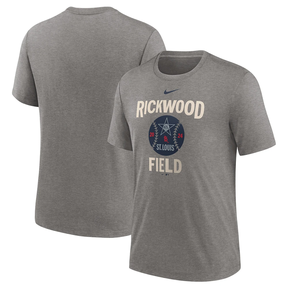 Men's Nike Heather Charcoal St. Louis Cardinals 2024 Rickwood Classic Tri-Blend T-Shirt