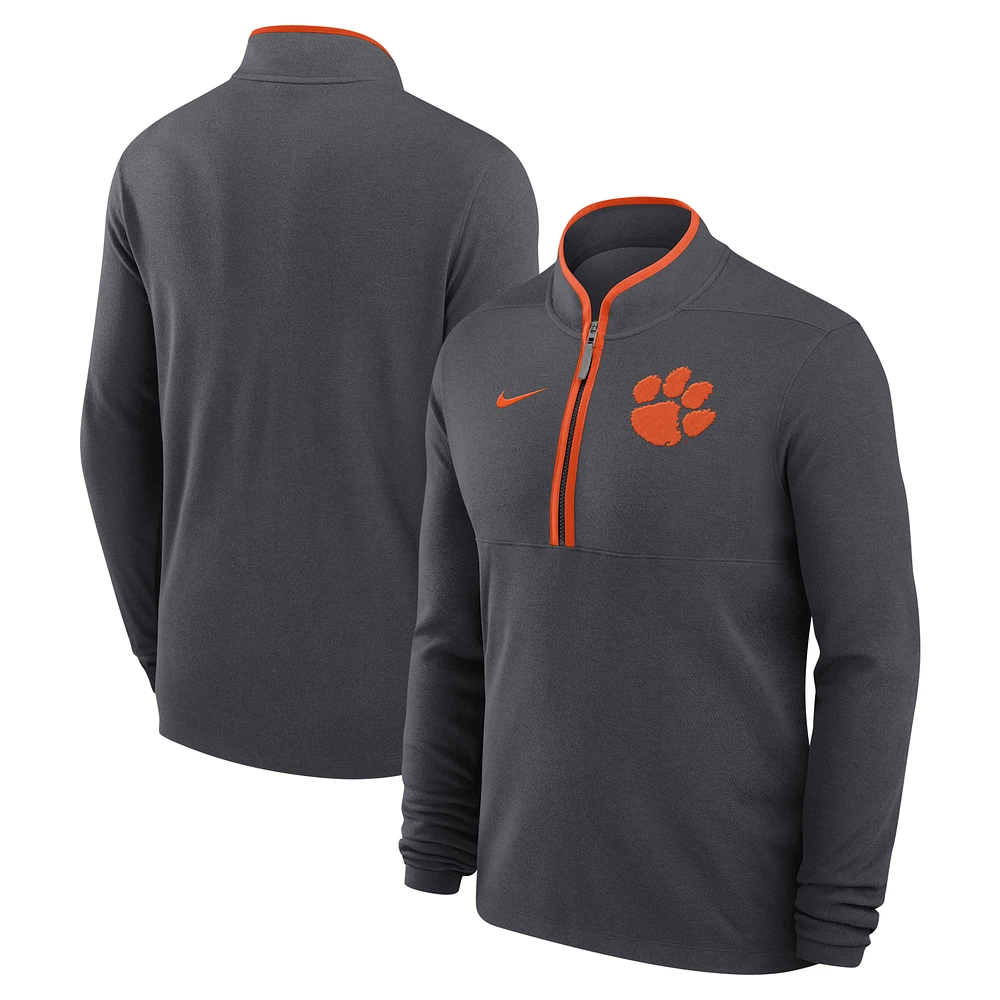 Men's Nike Anthracite Clemson Tigers Victory Performance Half-Zip Top