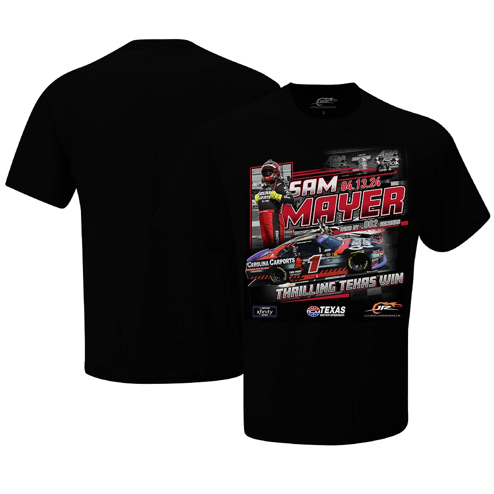 Men's JR Motorsports Official Team Apparel Black Sam Mayer Xfinity Series Race Win T-Shirt