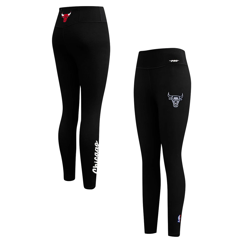 Women's Pro Standard Black Chicago Bulls Paint the City Tri-Blend Jersey Leggings