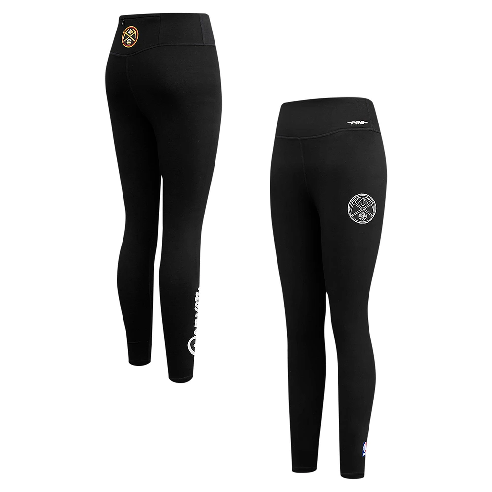 Women's Pro Standard Black Denver Nuggets Paint the City Tri-Blend Jersey Leggings