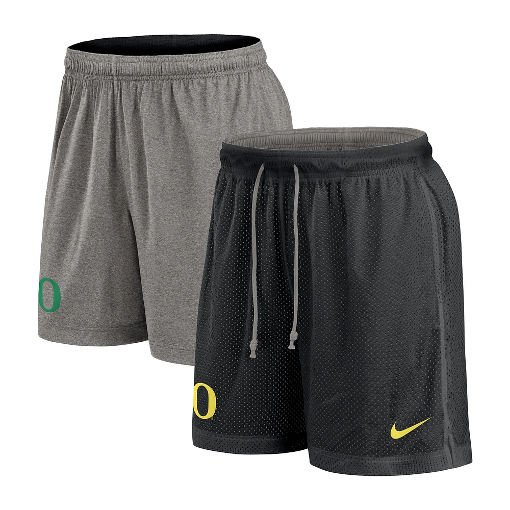 Men's Nike Black/Heather Gray Oregon Ducks Player Reversible Shorts