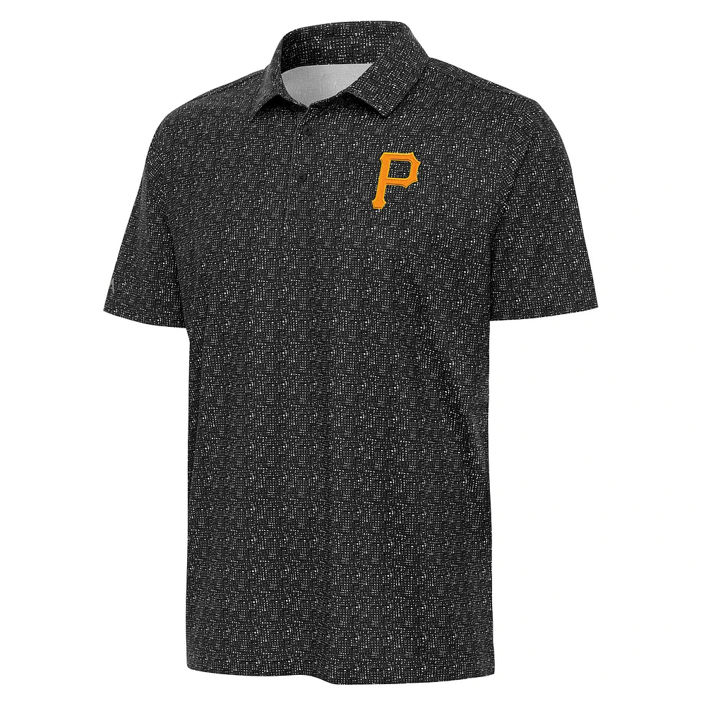 Men's Antigua Black Pittsburgh Pirates Figment Polo