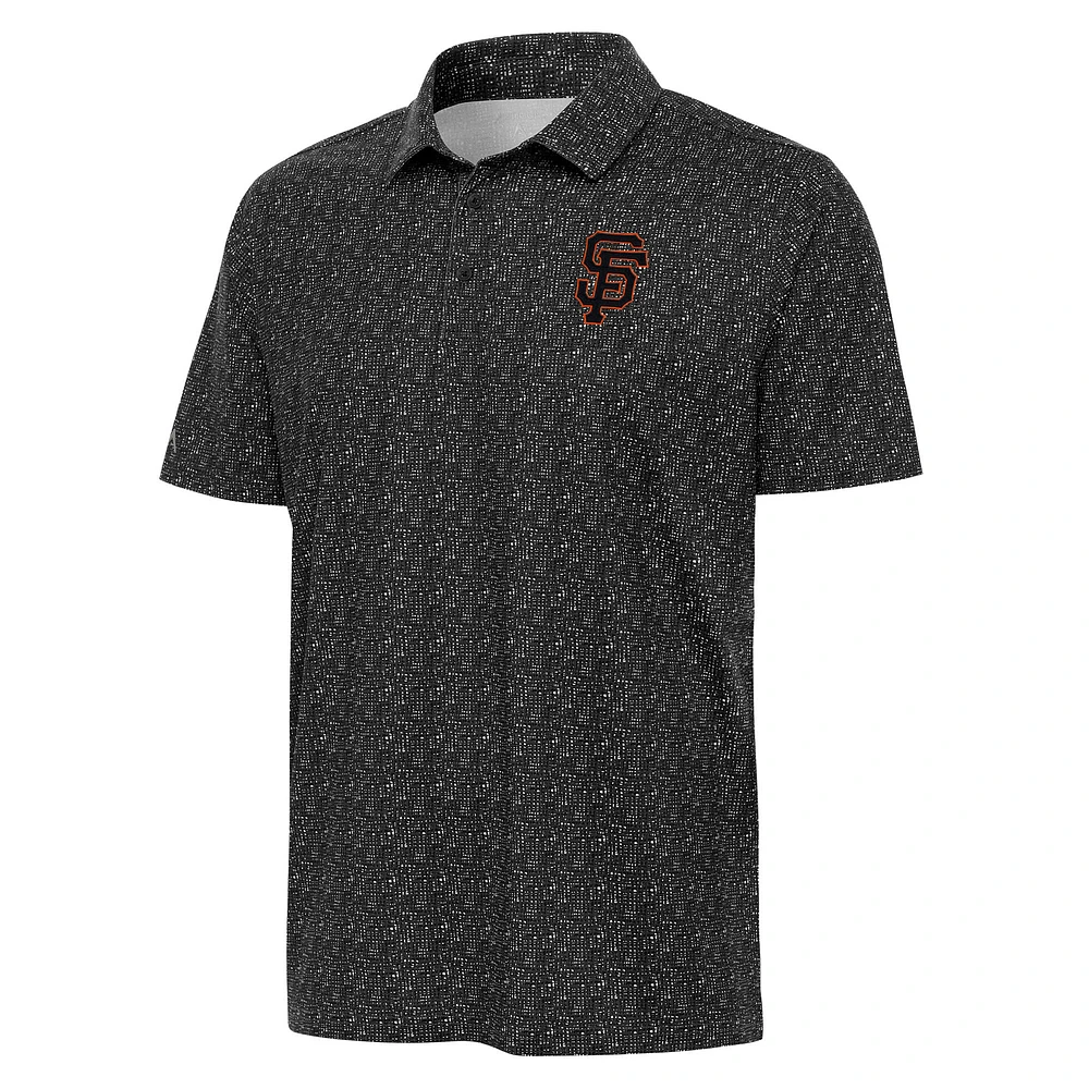 Men's Antigua Black San Francisco Giants Figment Polo