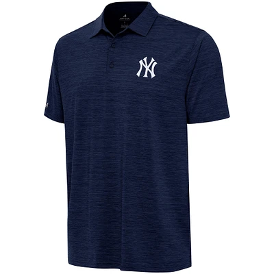 Men's Antigua Heather Navy New York Yankees Layout Polo