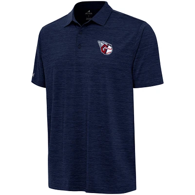 Men's Antigua Heather Navy Cleveland Guardians Layout Polo
