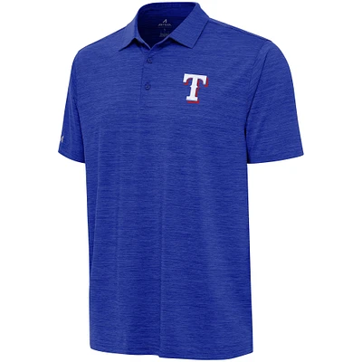 Men's Antigua Heather Royal Texas Rangers Layout Polo