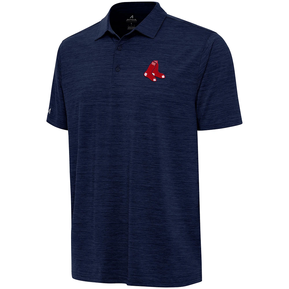 Men's Antigua Heather Navy Boston Red Sox Layout Polo