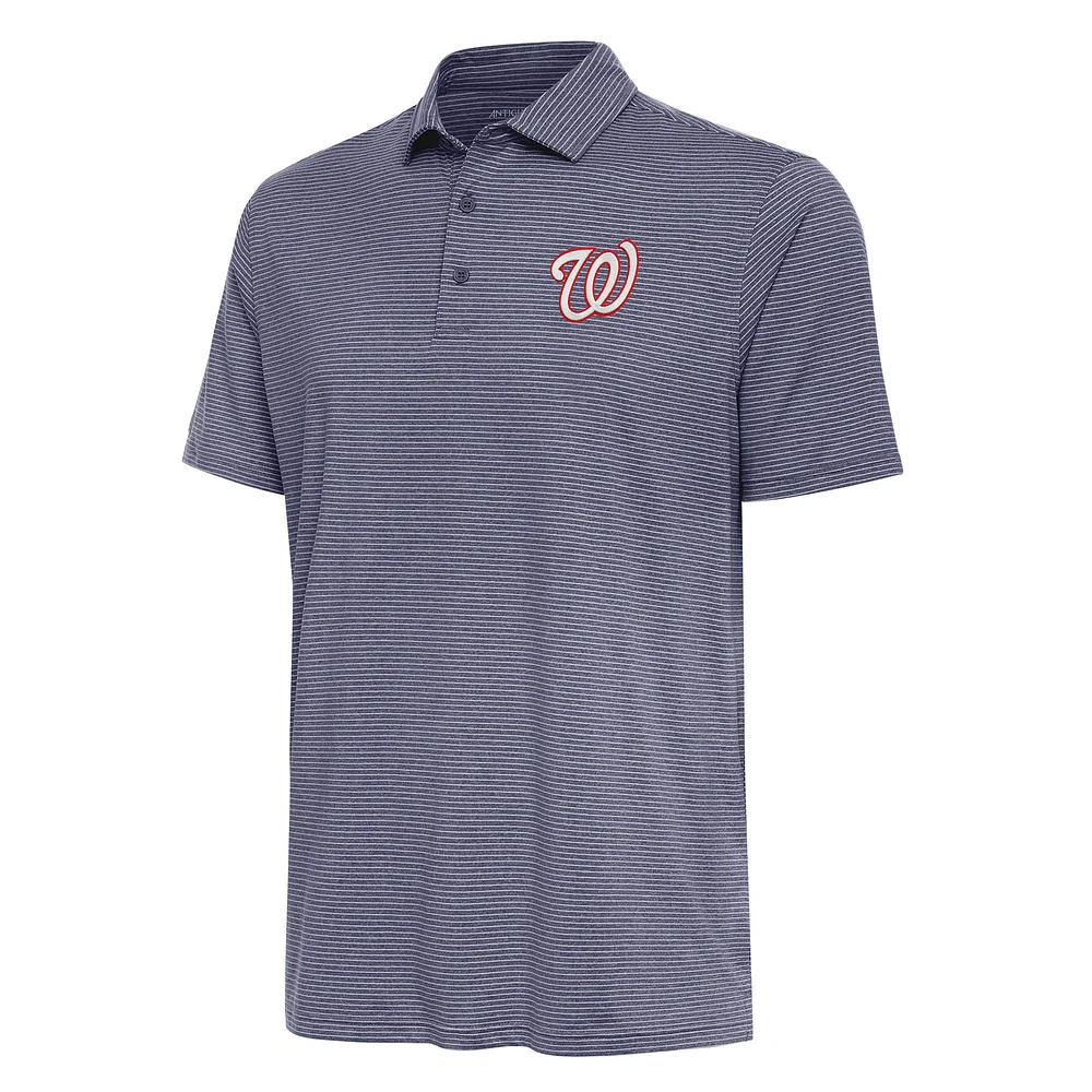 Men's Antigua Heather Navy Washington Nationals Scheme Polo