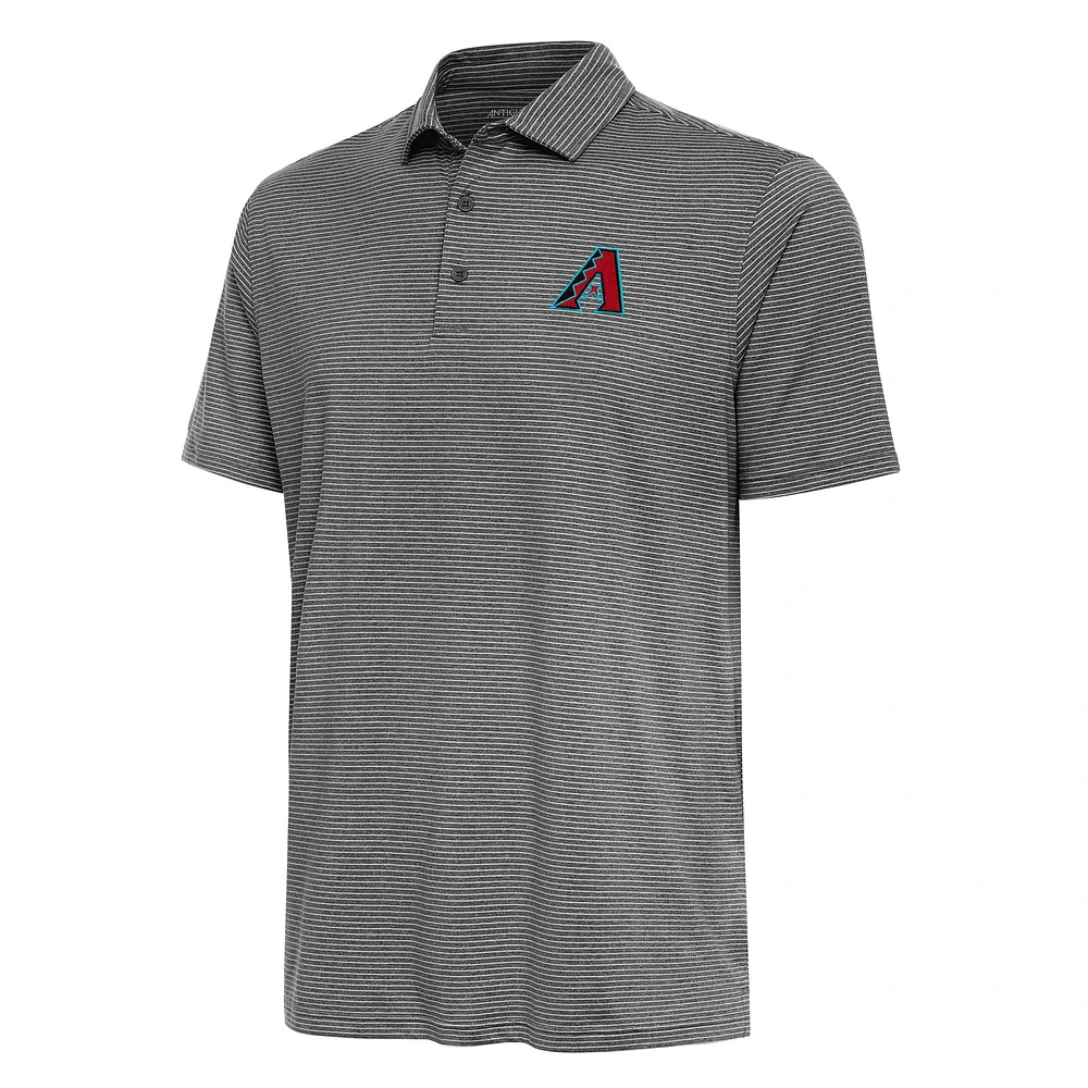 Men's Antigua Heather Black Arizona Diamondbacks Scheme Polo