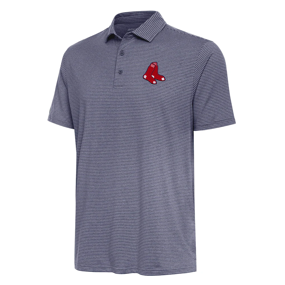Men's Antigua Heather Navy Boston Red Sox Scheme Polo