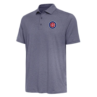 Men's Antigua Heather Navy Chicago Cubs Scheme Polo