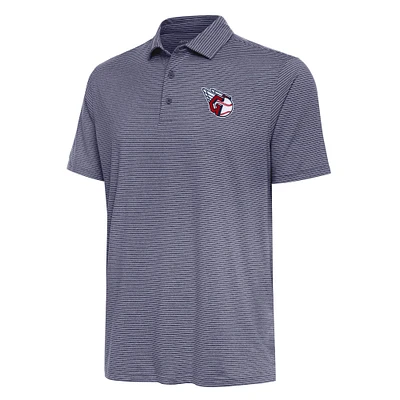 Men's Antigua Heather Navy Cleveland Guardians Scheme Polo