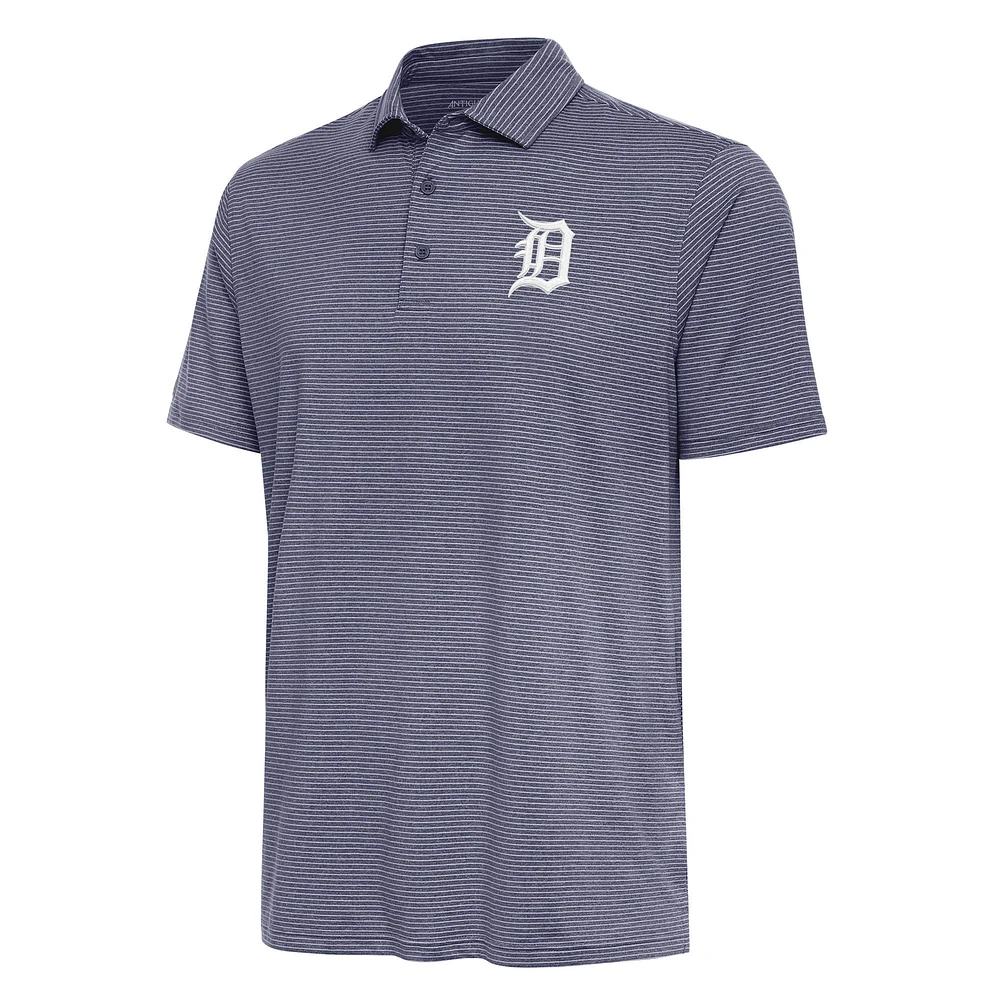 Men's Antigua Heather Navy Detroit Tigers Scheme Polo