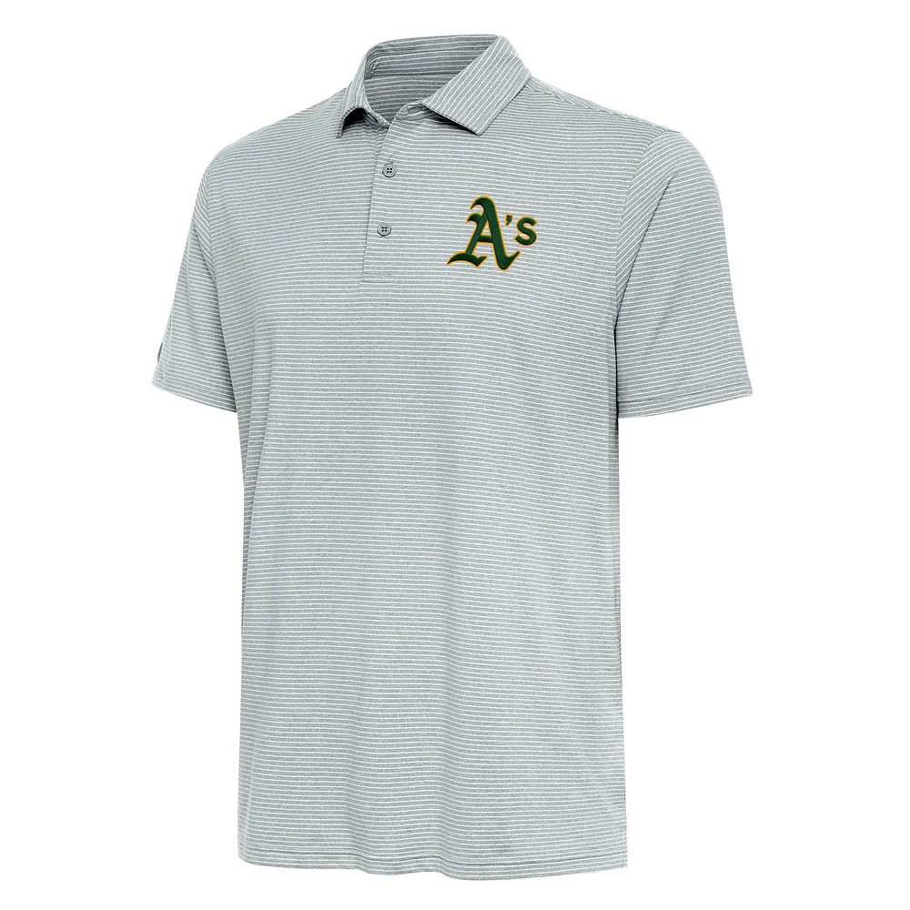 Men's Antigua Heather Gray Athletics Scheme Polo