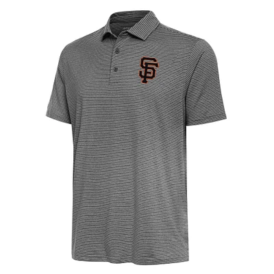 Men's Antigua Heather Black San Francisco Giants Scheme Polo