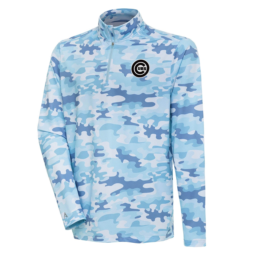 Men's Antigua White Chicago Cubs Discord Quarter-Zip Sweatshirt