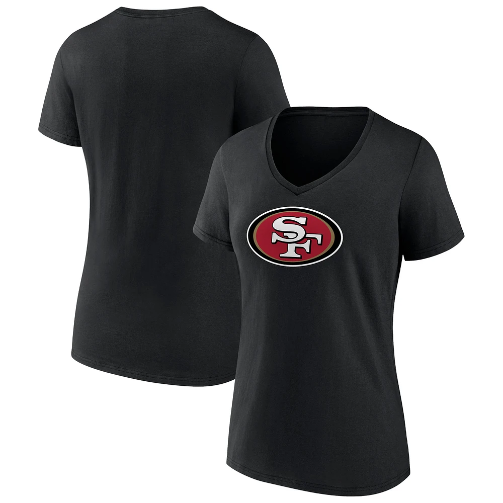 Women's Black San Francisco 49ers Primary Logo V-Neck T-Shirt