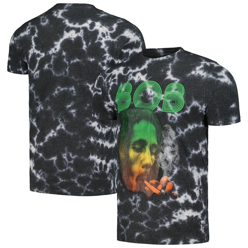 Unisex Gray Bob Marley Smoke Gradient Dip-Dye T-Shirt