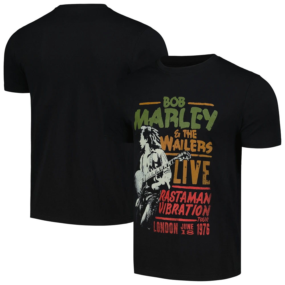 Unisex Black Bob Marley Rastaman Vibration 1976 Tour T-Shirt