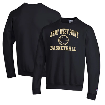 Men's Champion Black Army Knights Basketball Icon Pullover Crewneck Sweatshirt