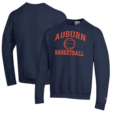 Men's Champion Navy Auburn Tigers Basketball Icon Pullover Crewneck Sweatshirt