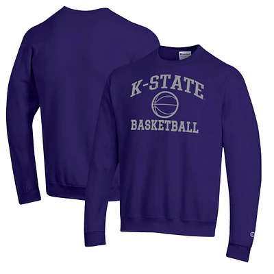 Men's Champion Kansas State Wildcats Basketball Icon Pullover Crewneck Sweatshirt
