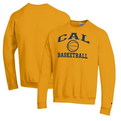 Men's Champion Gold Cal Bears Basketball Icon Pullover Crewneck Sweatshirt