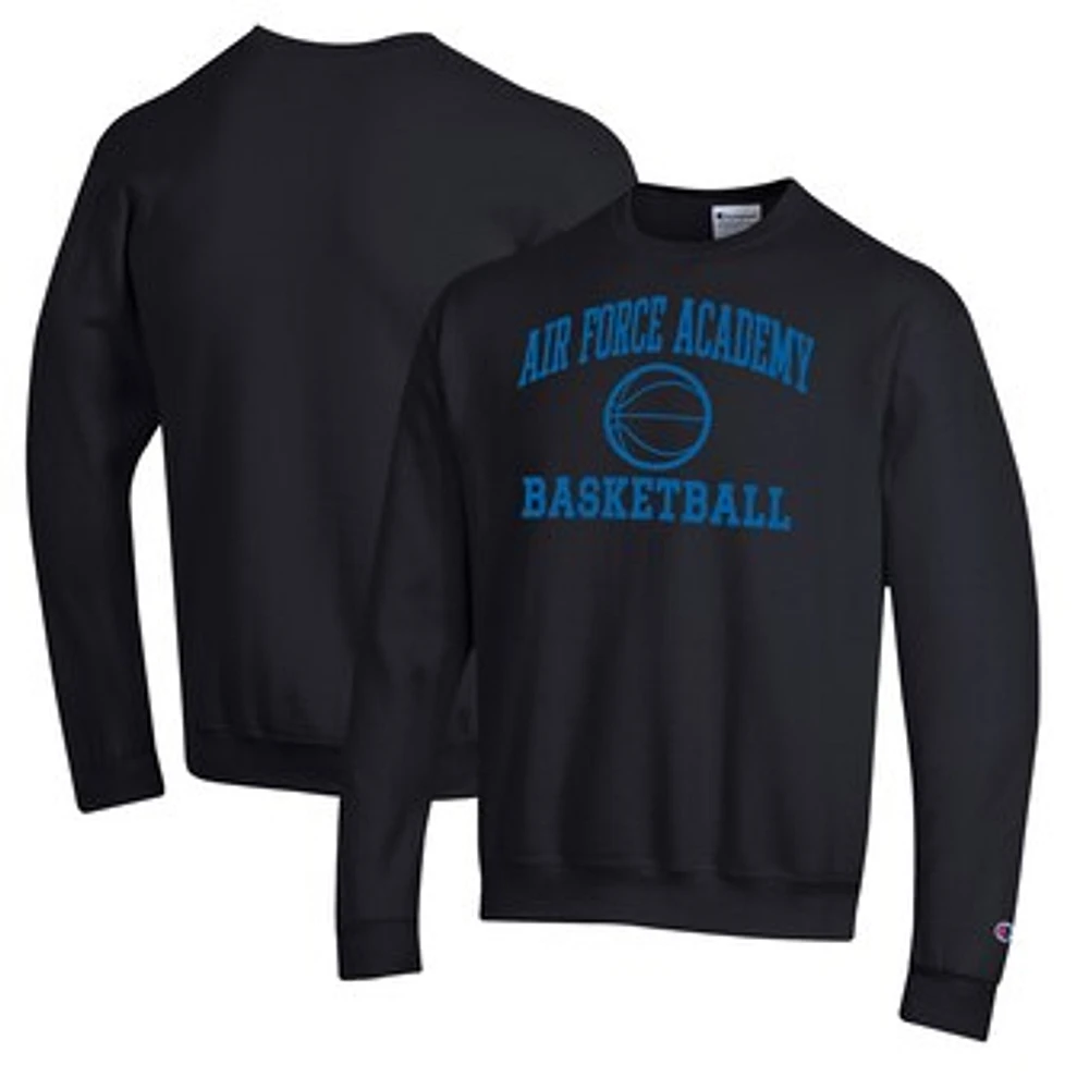 Men's Champion Black Air Force Falcons Basketball Icon Pullover Crewneck Sweatshirt