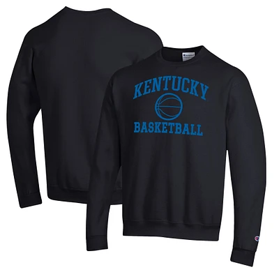 Men's Champion Black Kentucky Wildcats Basketball Icon Pullover Crewneck Sweatshirt