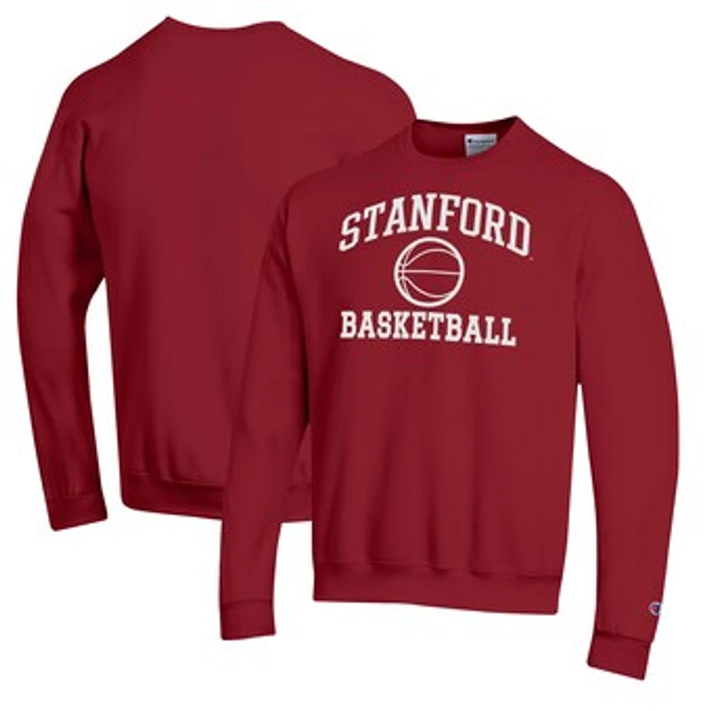 Men's Champion Cardinal Stanford Basketball Icon Pullover Crewneck Sweatshirt