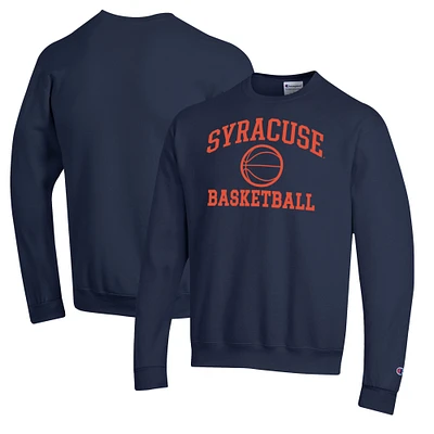 Men's Champion Navy Syracuse Orange Basketball Icon Pullover Crewneck Sweatshirt