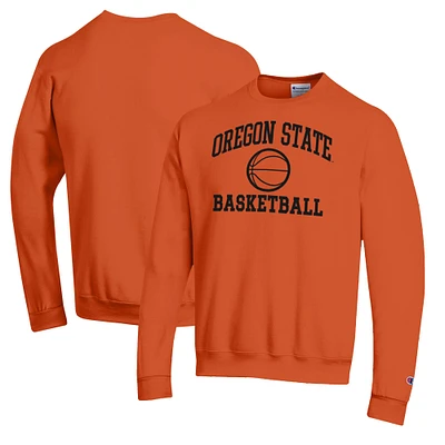 Men's Champion Orange Oregon State Beavers Basketball Icon Pullover Crewneck Sweatshirt