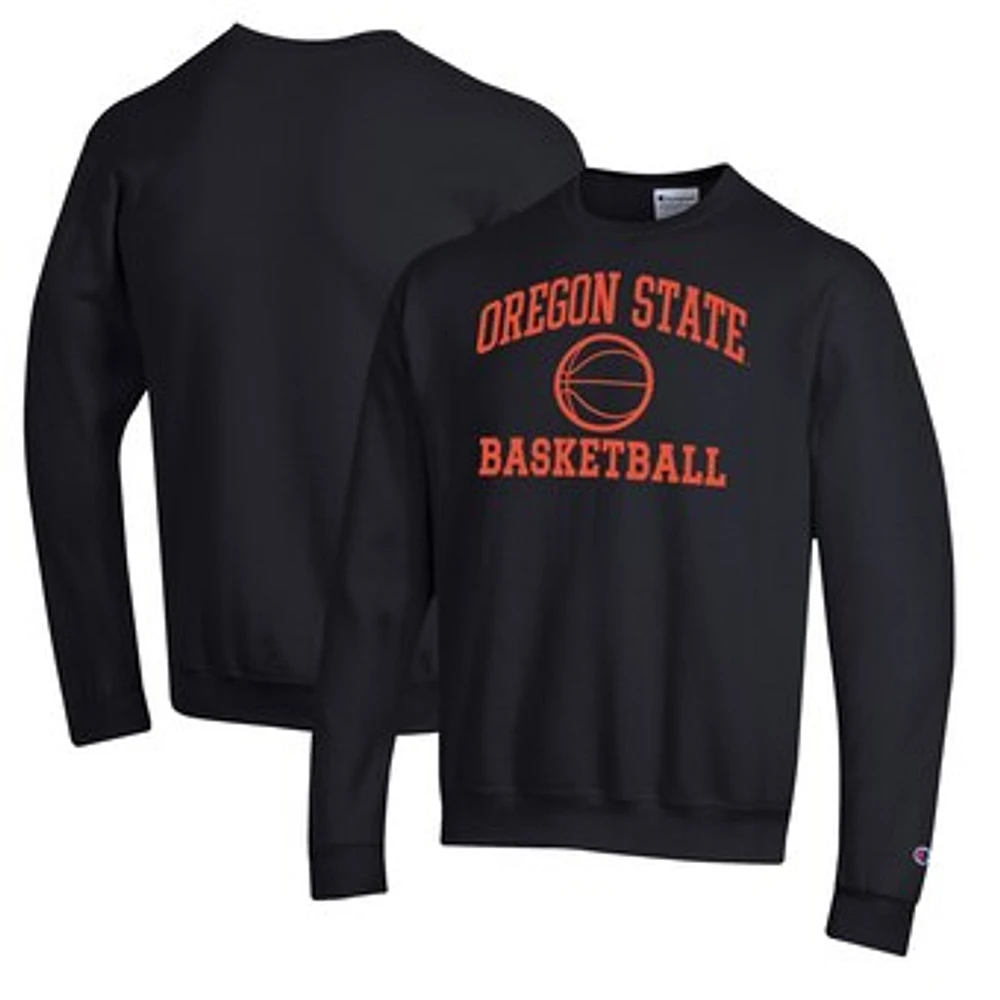 Men's Champion Black Oregon State Beavers Basketball Icon Pullover Crewneck Sweatshirt