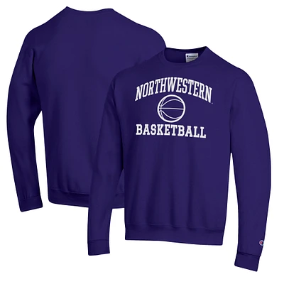 Men's Champion Northwestern Wildcats Basketball Icon Pullover Crewneck Sweatshirt