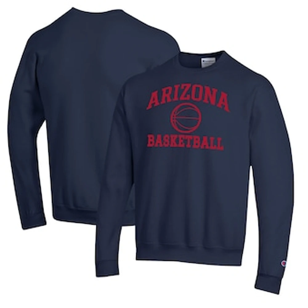 Men's Champion Navy Arizona Wildcats Basketball Icon Pullover Crewneck Sweatshirt