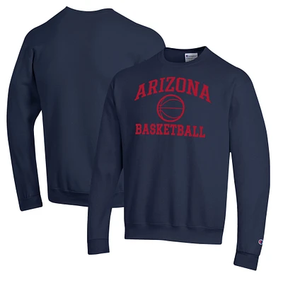 Men's Champion Navy Arizona Wildcats Basketball Icon Pullover Crewneck Sweatshirt