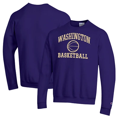 Men's Champion Washington Huskies Basketball Icon Pullover Crewneck Sweatshirt