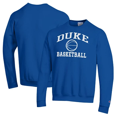 Men's Champion Royal Duke Blue Devils Basketball Icon Pullover Crewneck Sweatshirt