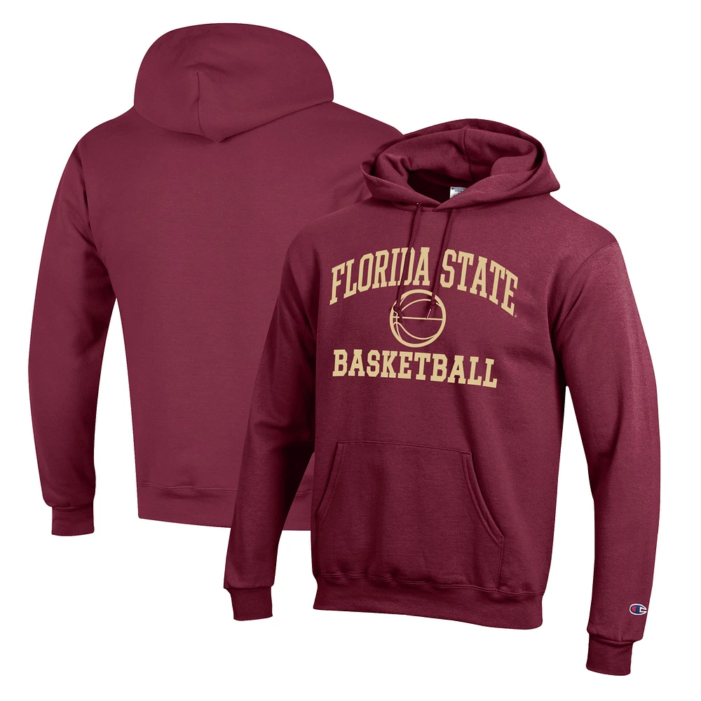 Men's Champion Garnet Florida State Seminoles Basketball Icon Pullover Hoodie