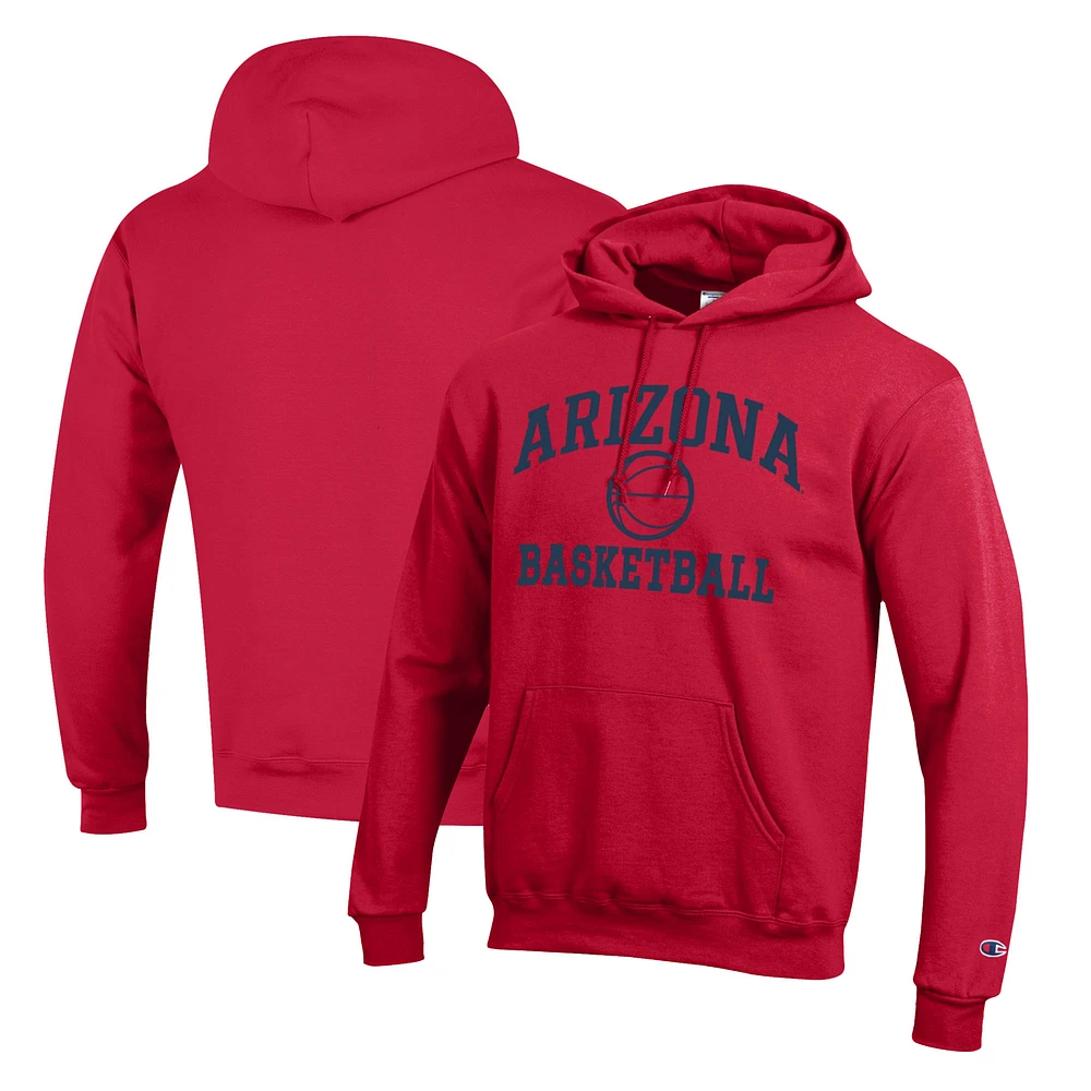 Men's Champion Red Arizona Wildcats Basketball Icon Pullover Hoodie