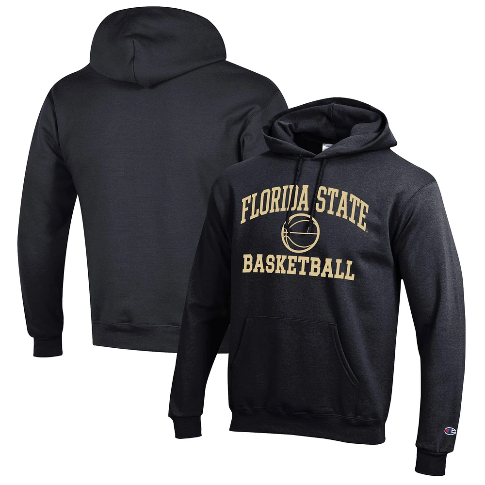 Men's Champion Black Florida State Seminoles Basketball Icon Pullover Hoodie