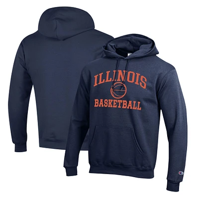 Men's Champion Navy Illinois Fighting Illini Basketball Icon Pullover Hoodie