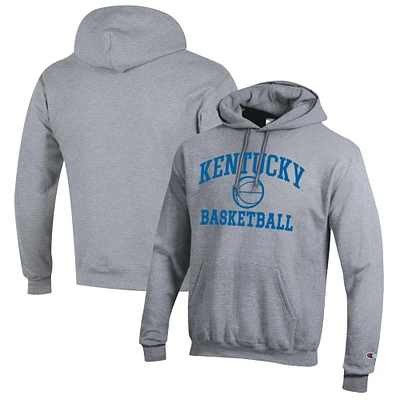 Men's Champion Heather Gray Kentucky Wildcats Basketball Icon Pullover Hoodie